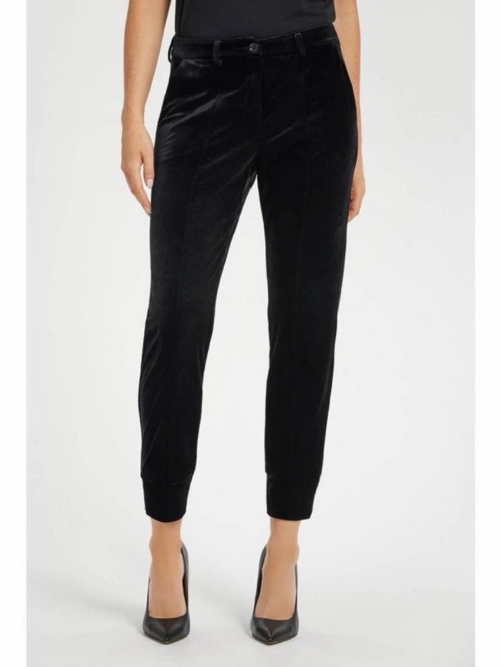NWT Anatomie black velvet jogger pant